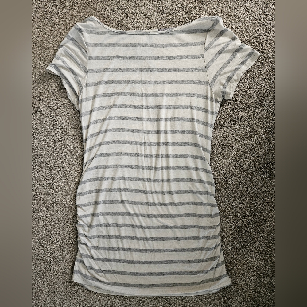 Striped Gray Women's Maternity Top
